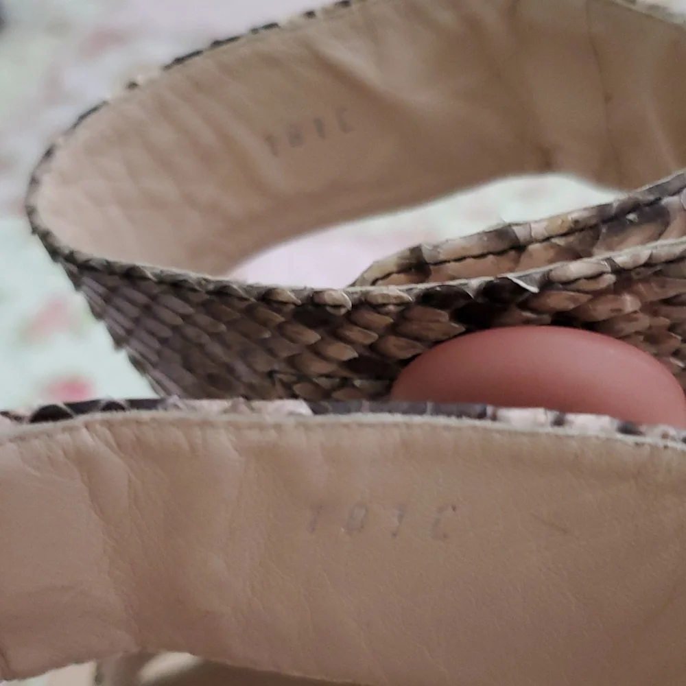 Prada python ankle strap marry jane pumps Calzature Donna Cipria button hot 37 7 - Picture 10 of 17